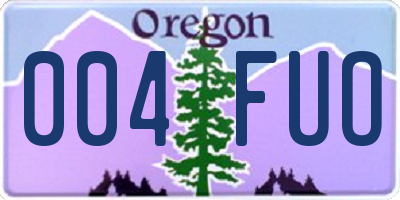 OR license plate 004FUO