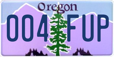 OR license plate 004FUP