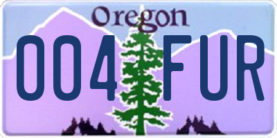 OR license plate 004FUR