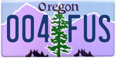 OR license plate 004FUS