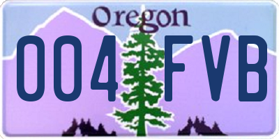 OR license plate 004FVB