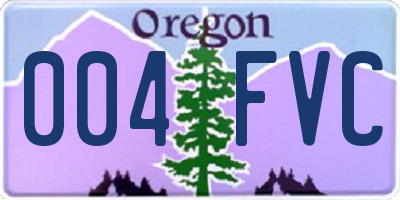 OR license plate 004FVC