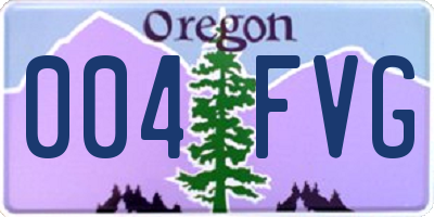 OR license plate 004FVG
