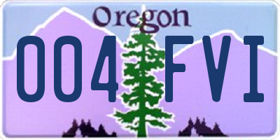 OR license plate 004FVI