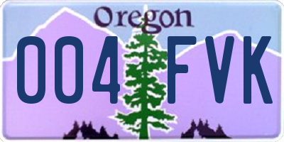 OR license plate 004FVK
