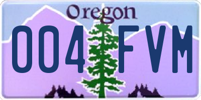 OR license plate 004FVM