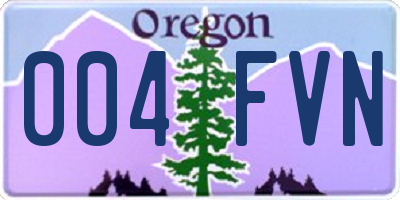 OR license plate 004FVN