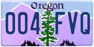 OR license plate 004FVQ