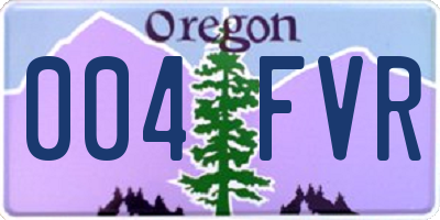 OR license plate 004FVR