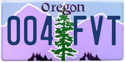 OR license plate 004FVT