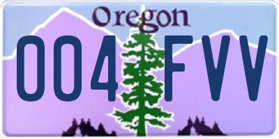 OR license plate 004FVV