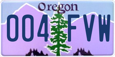 OR license plate 004FVW
