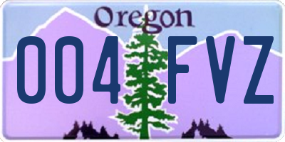 OR license plate 004FVZ