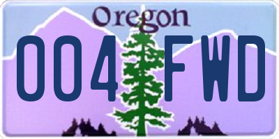 OR license plate 004FWD
