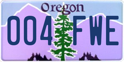 OR license plate 004FWE