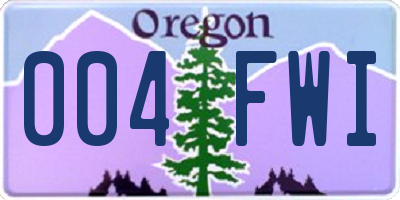 OR license plate 004FWI