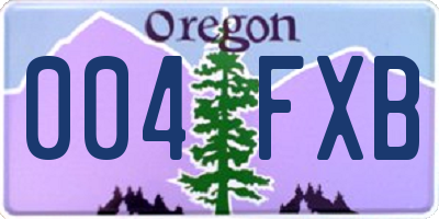 OR license plate 004FXB
