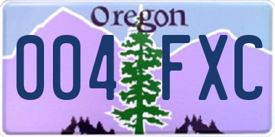 OR license plate 004FXC