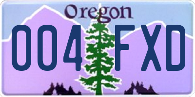 OR license plate 004FXD