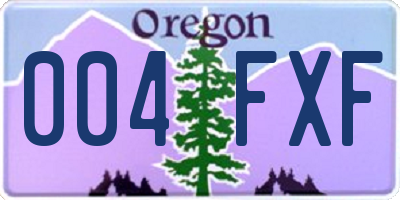 OR license plate 004FXF