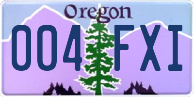OR license plate 004FXI