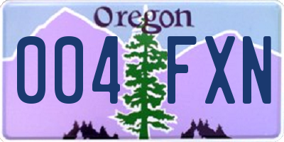 OR license plate 004FXN