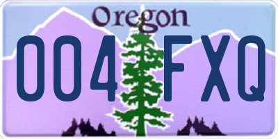 OR license plate 004FXQ