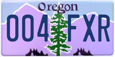 OR license plate 004FXR