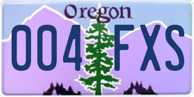 OR license plate 004FXS