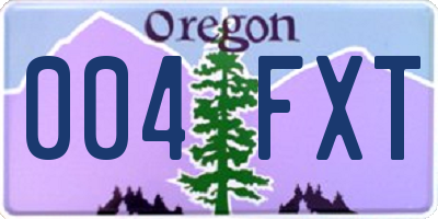 OR license plate 004FXT