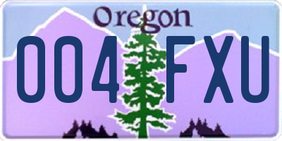 OR license plate 004FXU