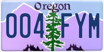 OR license plate 004FYM