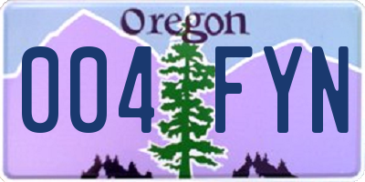 OR license plate 004FYN