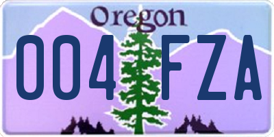 OR license plate 004FZA