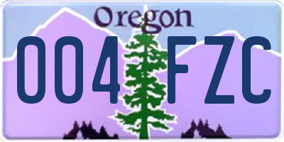 OR license plate 004FZC