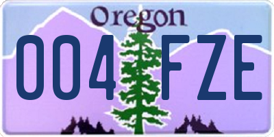 OR license plate 004FZE