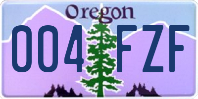 OR license plate 004FZF