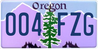 OR license plate 004FZG
