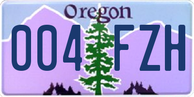 OR license plate 004FZH