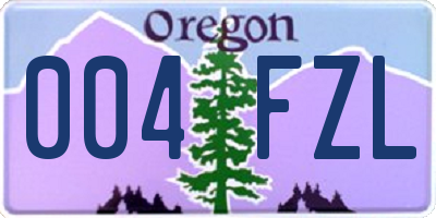 OR license plate 004FZL