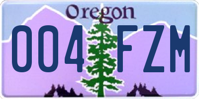 OR license plate 004FZM