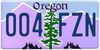 OR license plate 004FZN