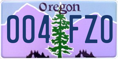 OR license plate 004FZO