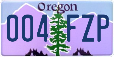 OR license plate 004FZP