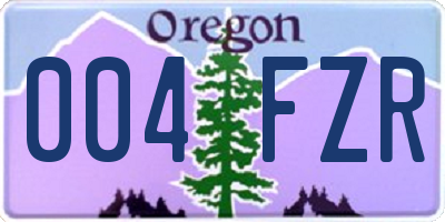 OR license plate 004FZR