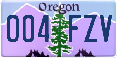 OR license plate 004FZV