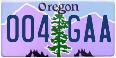 OR license plate 004GAA