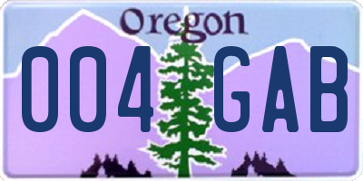 OR license plate 004GAB