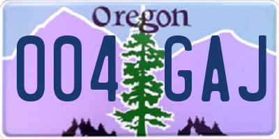 OR license plate 004GAJ