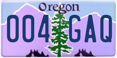 OR license plate 004GAQ